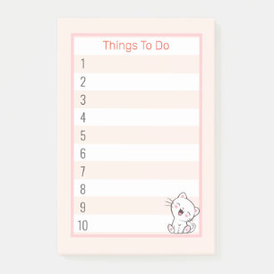 Cute Kitty Cat Things To Do Post-it Notes