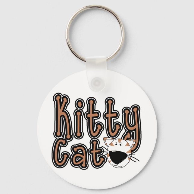 Cute Kitty Cat Tshirts and Gifts Keychain (Front)