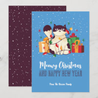 Cute Kitty Cat Winter Holiday Meowy Christmas