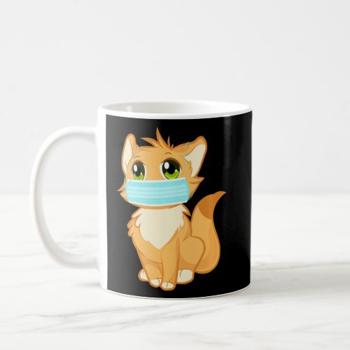 Cute Kitty Cat With Face Mask Funny  For Animal Lo Coffee Mug