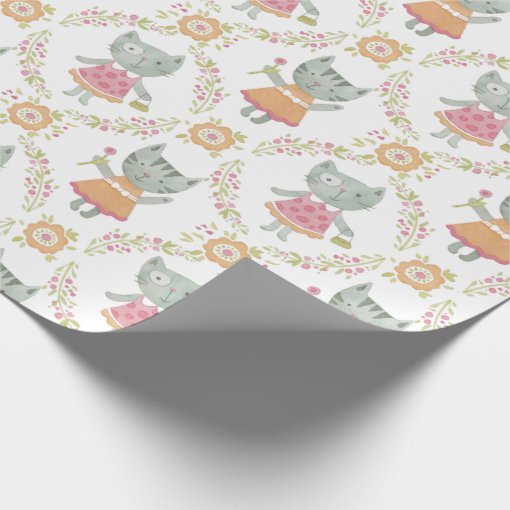 Cute Kitty Cat Wrapping Paper Zazzle
