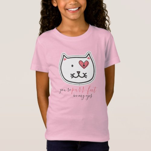 Cute Kitty Cat Youre Purrfect Valentines Day T_Shirt