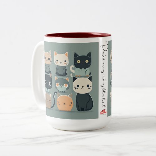 Cute Kitty Cats Coffee Mug by Real Kebab Two_Tone Coffee Mug
