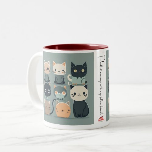 Cute Kitty Cats Coffee Mug by Real Kebab Two_Tone Coffee Mug