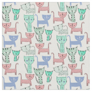 Cute Kitty Cats Fabric