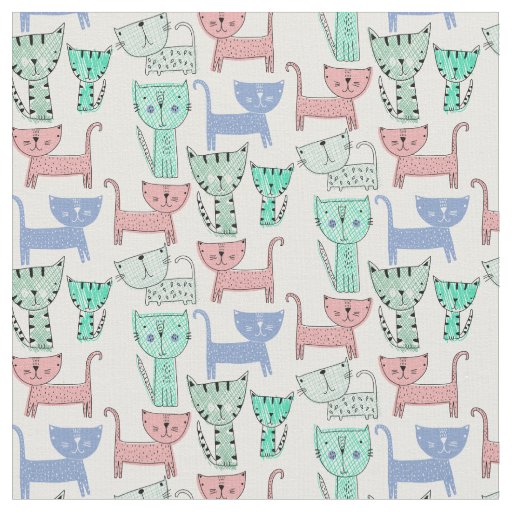 Cute Kitty Cats Fabric
