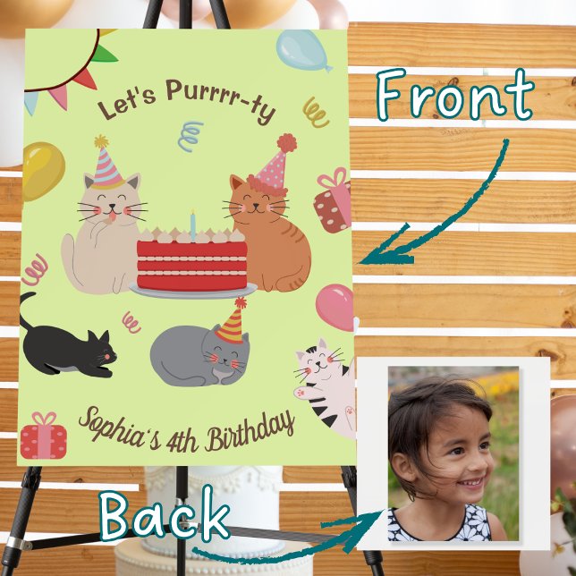 Cute Kitty Cats Kid's Birthday Party with Photo Foam Board (Creator Uploaded)