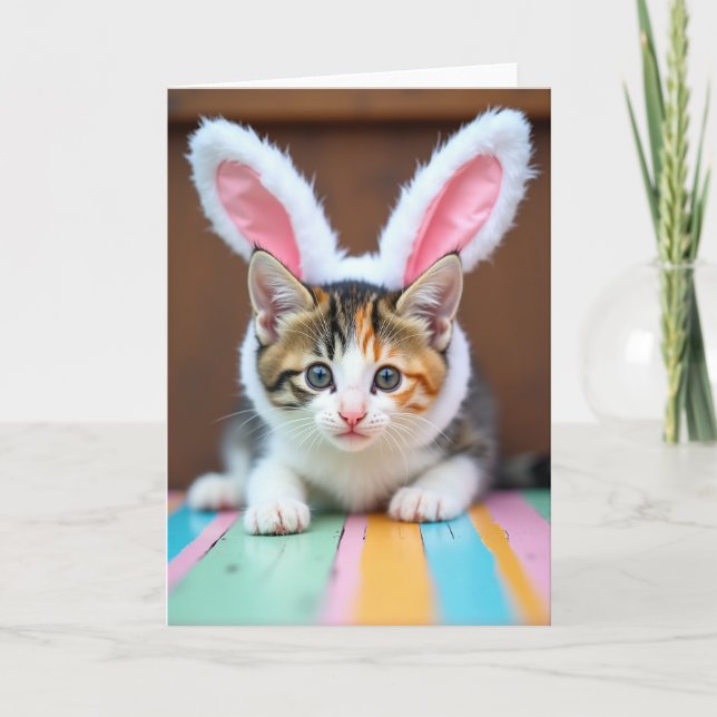 Cute Kitty Costume Pet Card (Front)