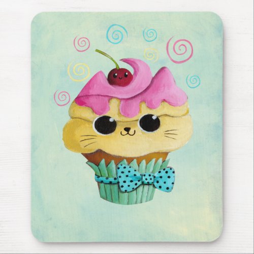 Cute Kitty Cupcake Mouse Pad