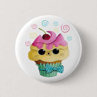 Cute Kitty Cupcake Pinback Button