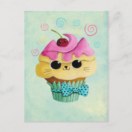 Cute Kitty Cupcake Postcard