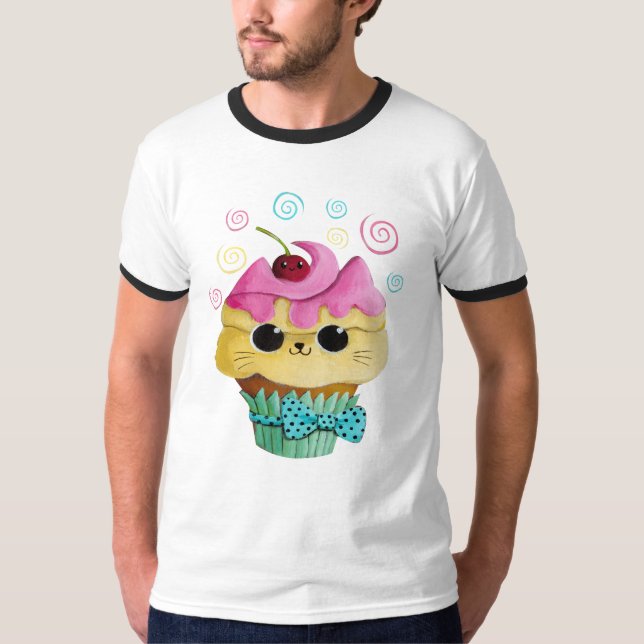 Cute Kitty Cupcake T-Shirt (Front)