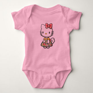 Cute kitty design baby bodysuit