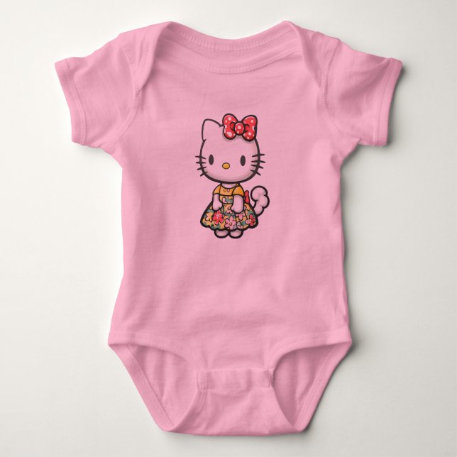 Cute kitty design  baby bodysuit (Front)