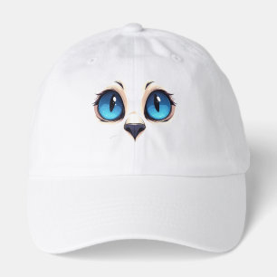 Cute Kitty Eyes Close Up Cartoon Cat Face Illustra Hat