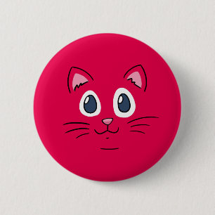 Cute Kitty Face Button