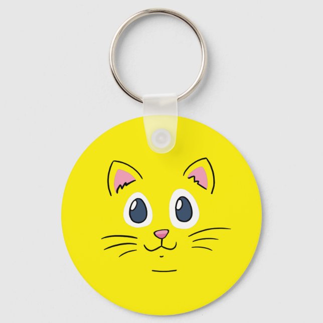 Cute Kitty Face Keychain (Front)