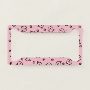 Cute Kitty Face Pattern License Plate Frame