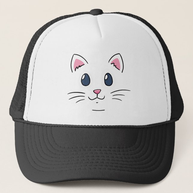 Cute Kitty Face Trucker Hat (Front)