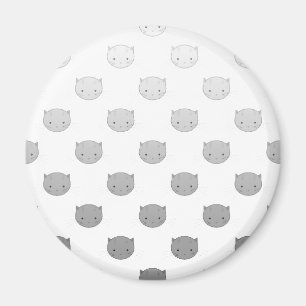 Cute Kitty Faces in Black White Grey Magnet