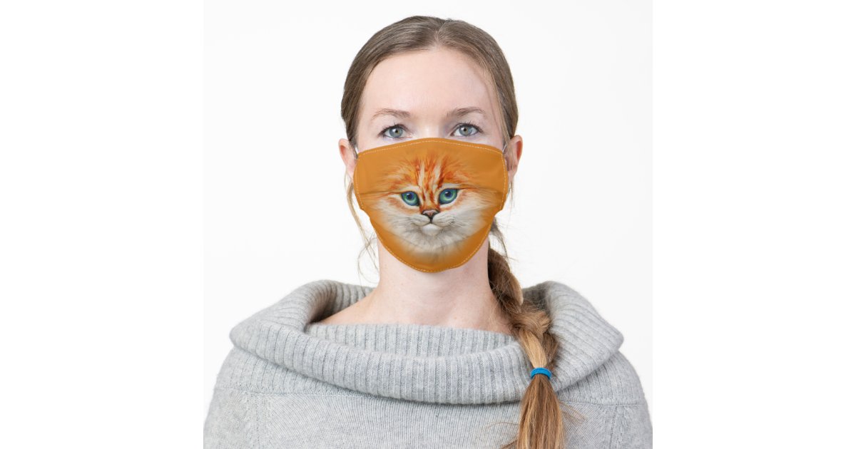 Angry Cat Face Tabby Kitty Funny Novelty Adult Cloth Face Mask