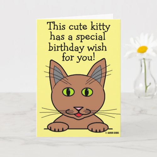 Cute Kitty Funny Pun Birthday Card