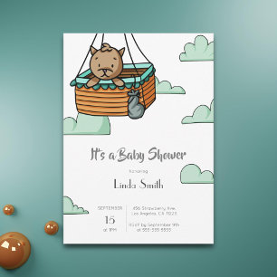 Cute Kitty Gender Neutral Baby Shower Invitation
