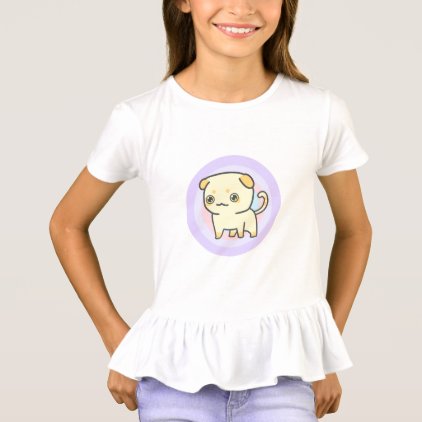 Cute Kitty Girls&#39; Ruffle T-Shirt