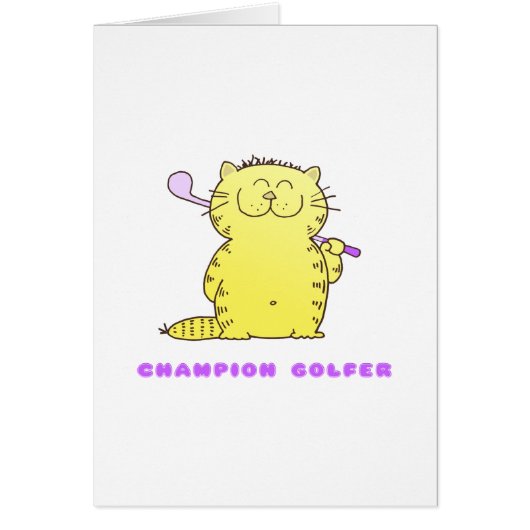 Cute Kitty Golfer Cards (Front)