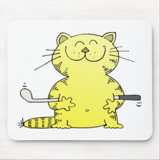 Cute Kitty Golfer Mouse Pad
