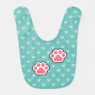 Cute Kitty Illustration Baby Bib
