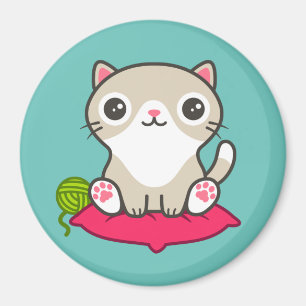 Cute Kitty Illustration Magnet