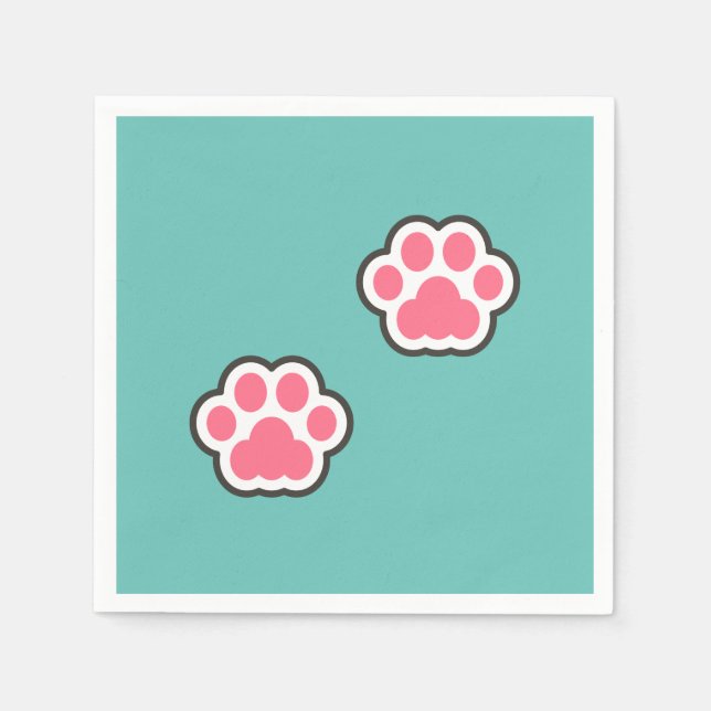 Cute Kitty Illustration Napkins (Front)