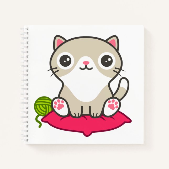 Cute Kitty Illustration Notebook (Front)