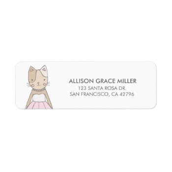 Cute Kitty In A Dress Return Address Labels by lilanab2 at Zazzle
