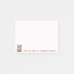 Cute Kitty in a Pink Sweater Personalize Post-it Notes
