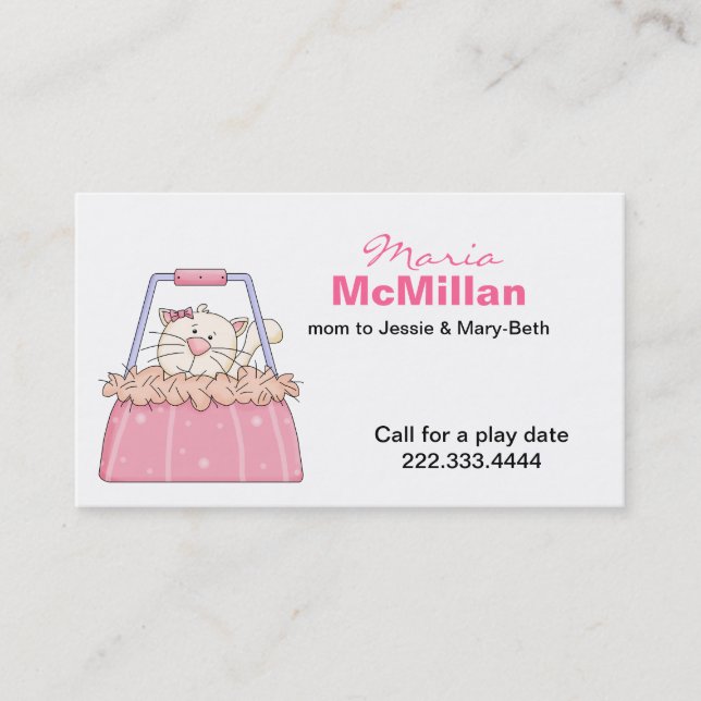 Cute Kitty in a Purse Mommy Card (Front)