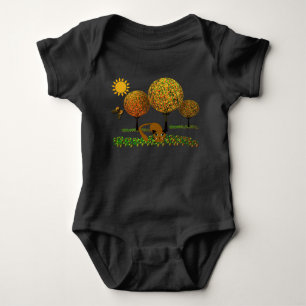 Cute Kitty in Jelly Bean Forest Baby Bodysuit