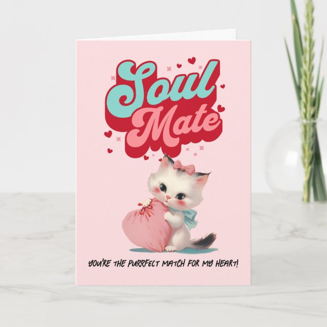 Cute Kitty in Valentine’s Day Card