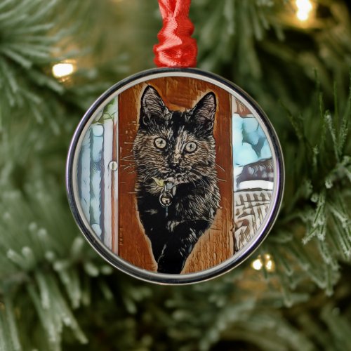 Cute Kitty Inspirivity  Metal Ornament