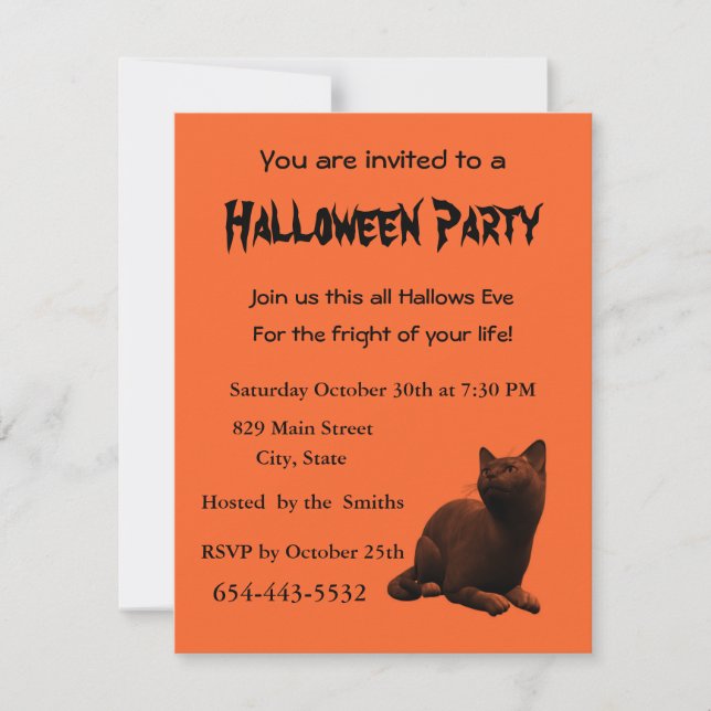 Cute Kitty Invitation Card Template (Front)