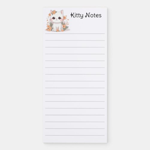 Cute Kitty Kawaii Chibi Kitten Magnetic Notepad