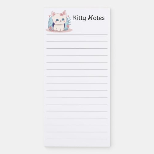 Cute Kitty Kawaii Chibi Kitten Magnetic Notepad