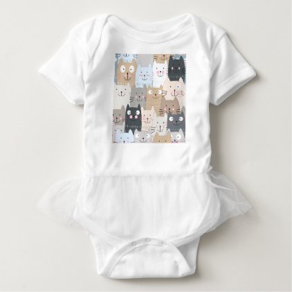 Cute kitty kitten cat blue grey pattern baby bodysuit