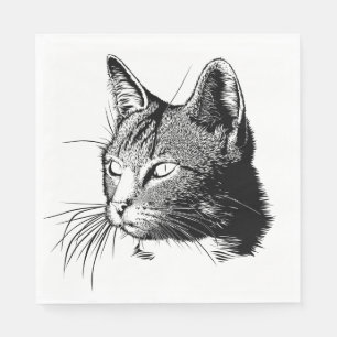 Cute Kitty Kitten Gray Tiger Cat Napkins