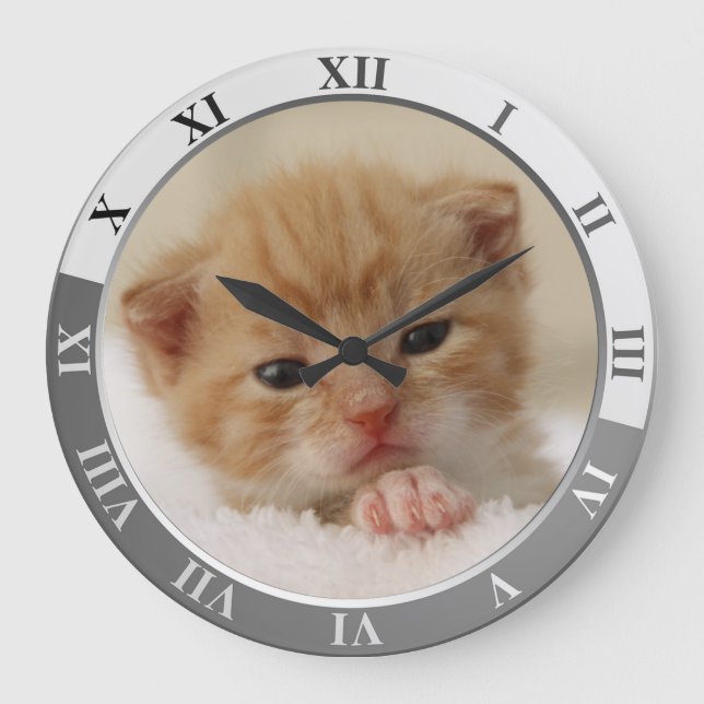 Cute Kitty Large Clock (Front)
