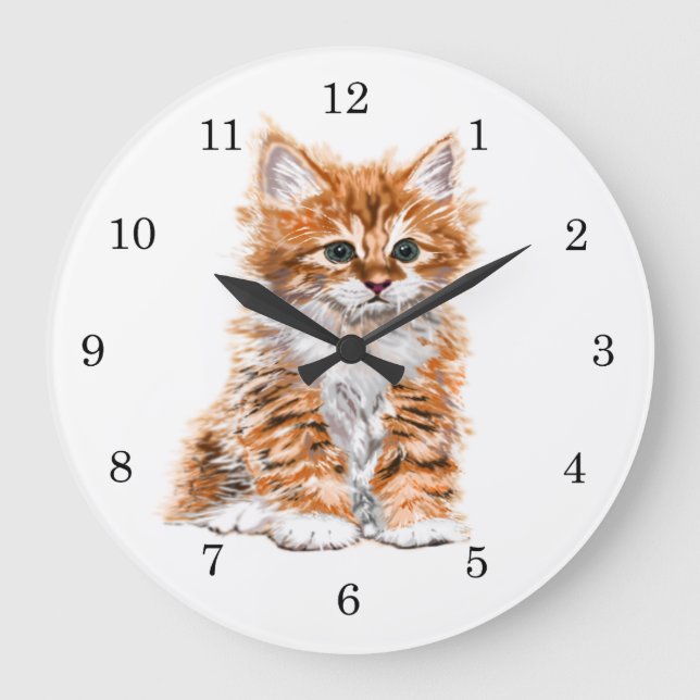 Cute Kitty Large Clock (Front)