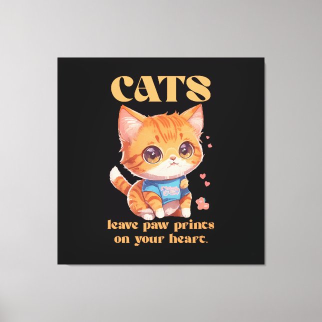 cute kitty love canvas print (Front)