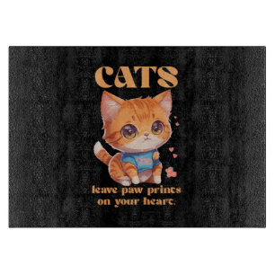 cute kitty love cutting board
