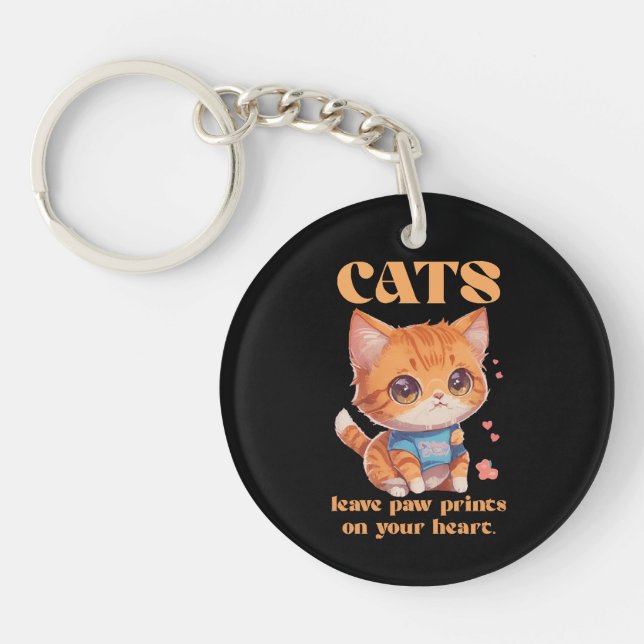 cute kitty love keychain (Front)
